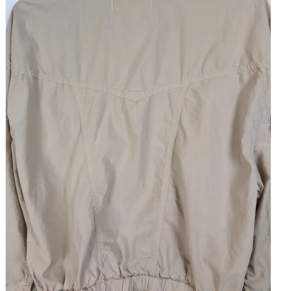 AMO Bridle tan cotton jacket Size Large Lightweight Minimal Moto Coastal